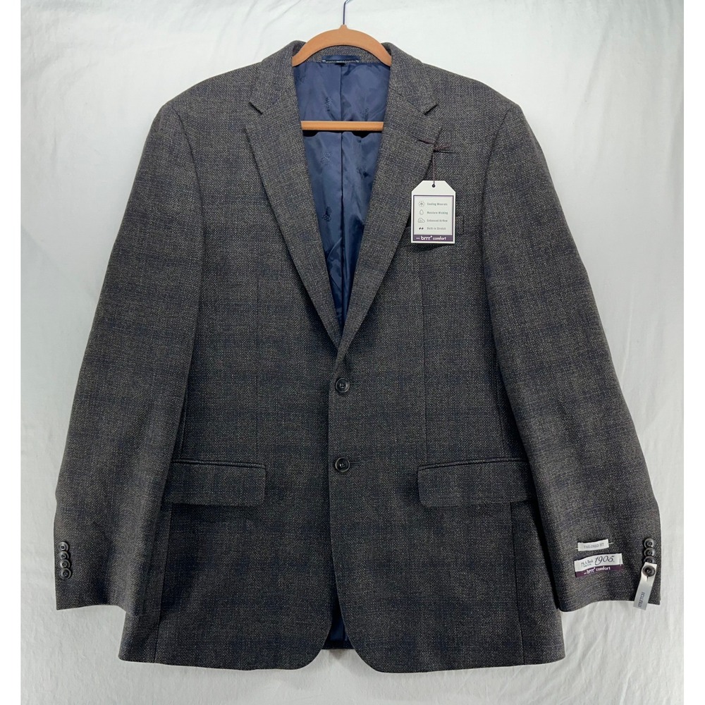 Jos. A. Bank 1905 Tailored Fit Sport Coat 42L Brown Blue Wool Blazer NEW